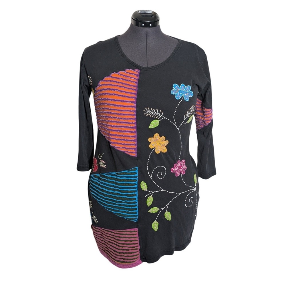 Artisan Patchwork Embroidered Tunic XL Made in Nepal